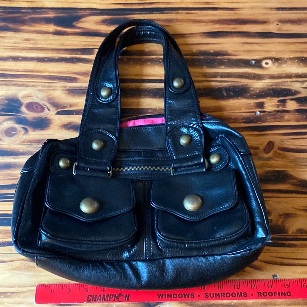 Aldo Black Shoulder Bag Pink Interior